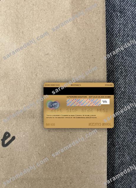 Ethiopia Commercial bank mastercard photolook back